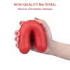 Anal soft sausage plug with curved tip and flared base for safety